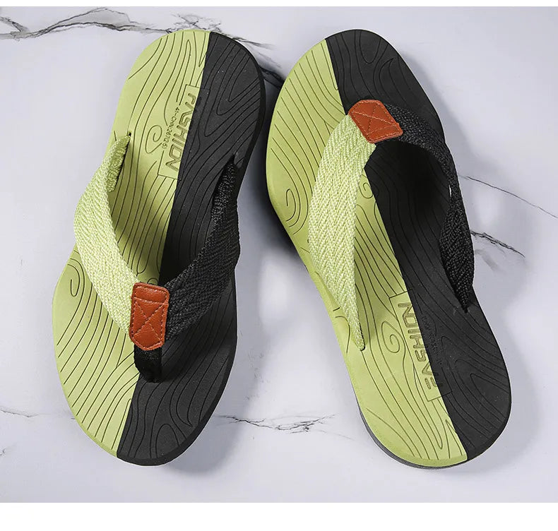 Woven Striped Lightweight Non-slip Comfortable Flip-flops