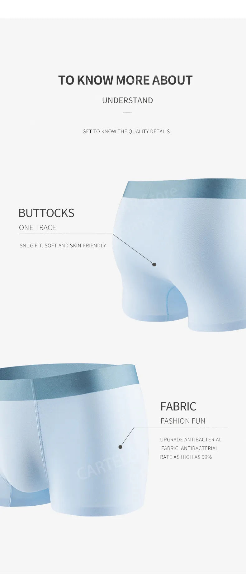 Pure Cotton Graphene-infused Antibacterial Men Boxer Shorts (3pcs)