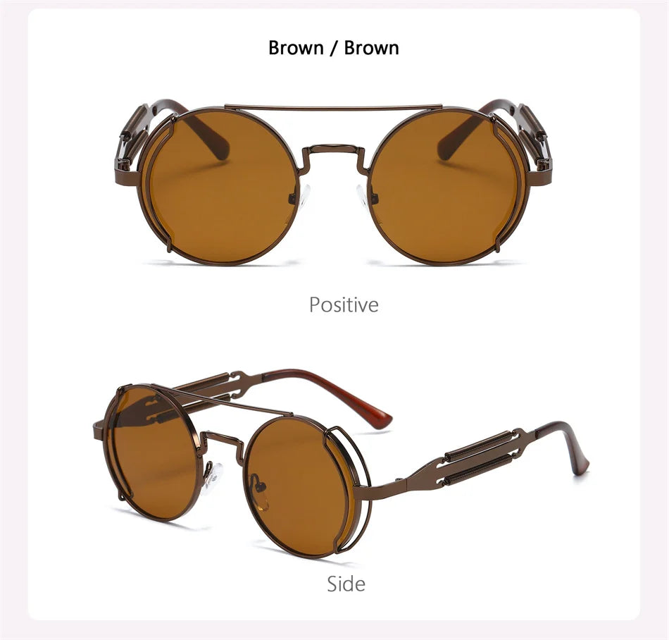 Retro Steampunk HD UV400 Glare-Blocking Sunglasses