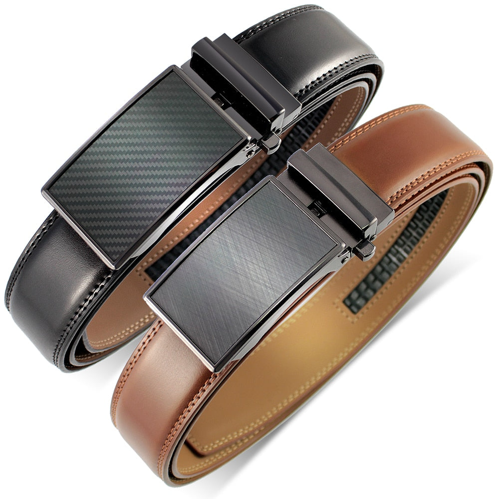 Premium Automatic Genuine Leather Ratchet Mechanism Belt