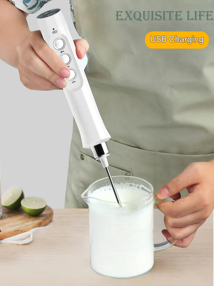 Rechargeable 3 In 1 Electric High Speed Cream Frother