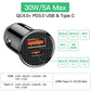 Baseus 30W Quick Charge 4.0 Dual Simultaneous Charging Universal Car Charger