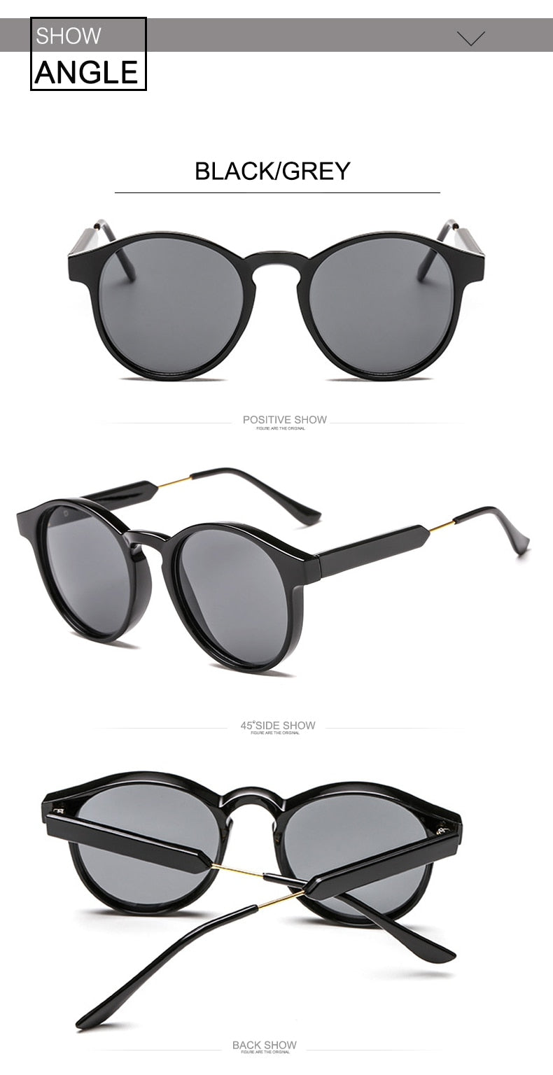Retro Elegant Design UV400 Round Sunglasses