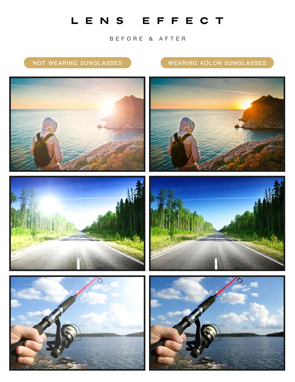 Anti-Glare Photochromic Polarized Day & Night Vision Driving Sunglasses