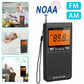 Pocket Alarm Clock FM AM Radio with Large LCD Display for Seniors