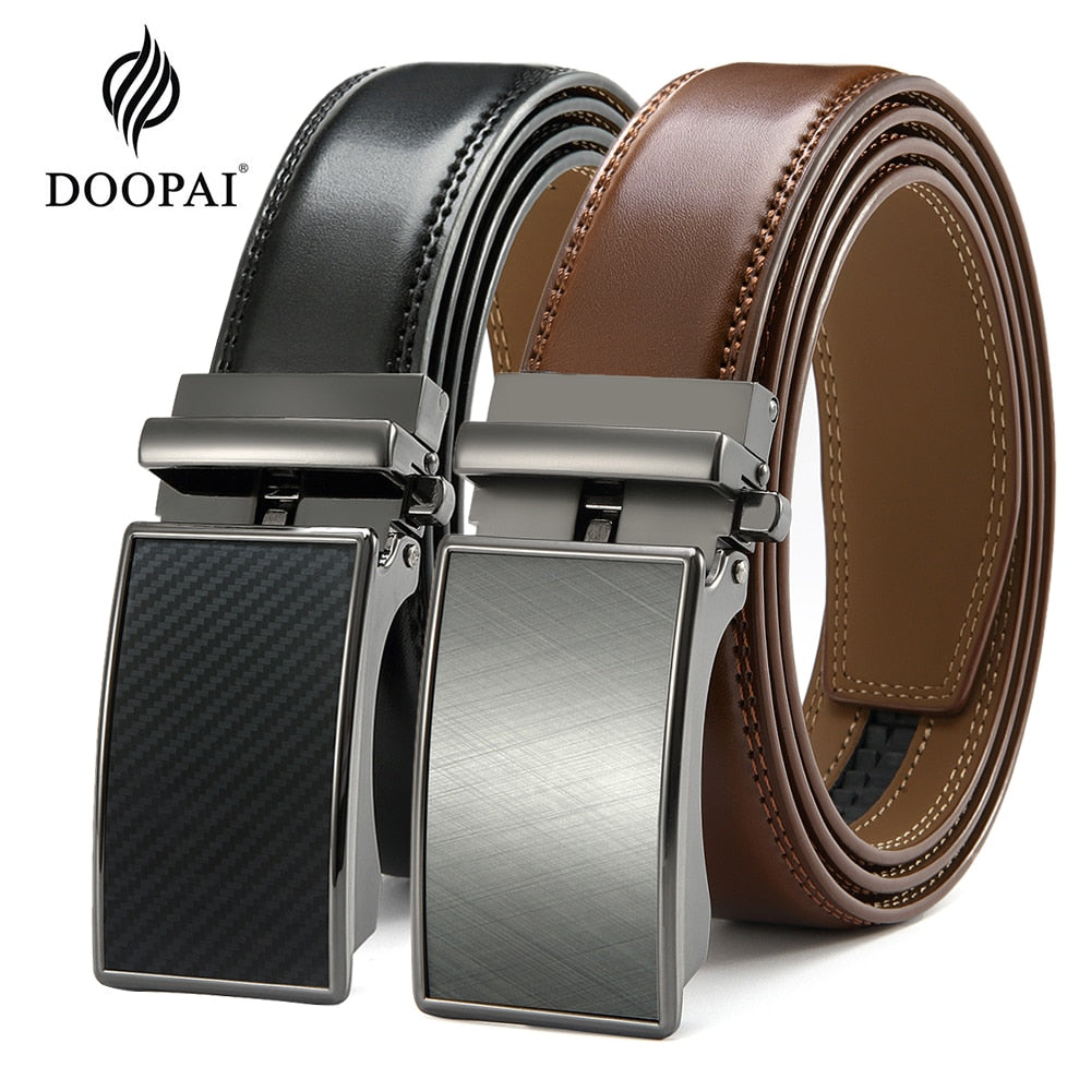 Premium Automatic Genuine Leather Ratchet Mechanism Belt