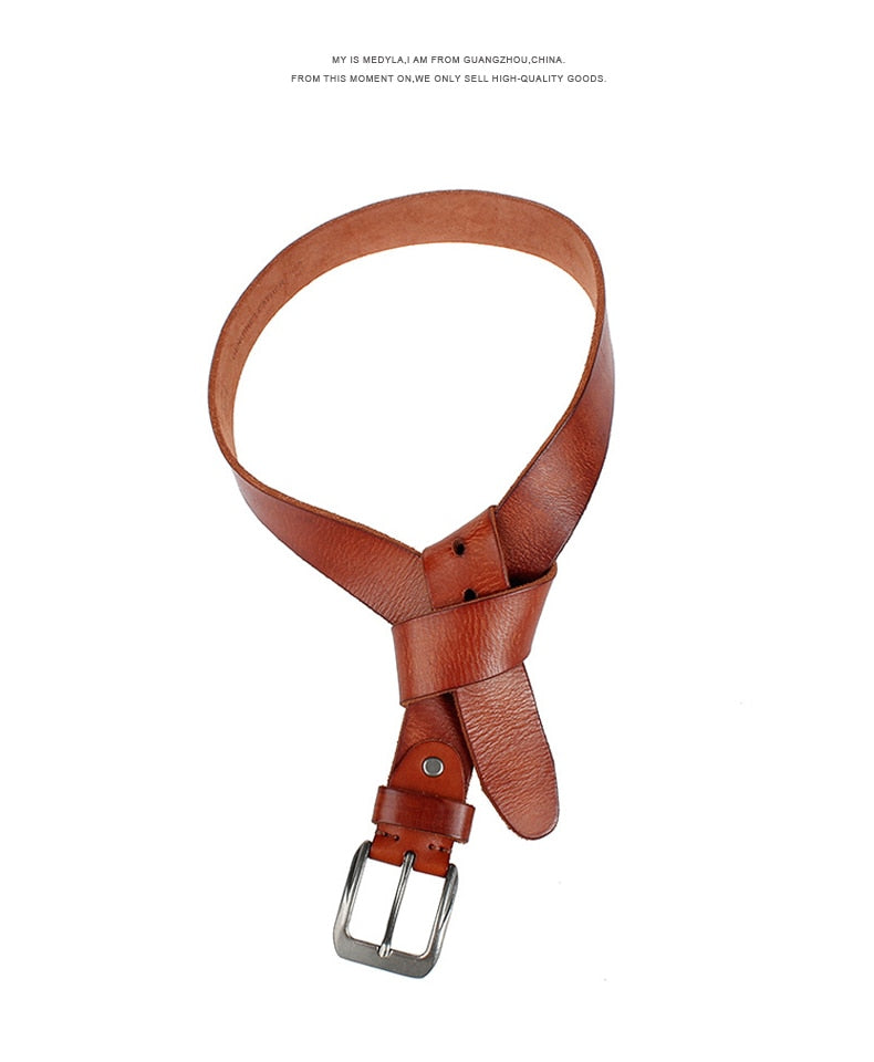 MEDYLA™ Vintage Pin Buckle Design Genuine Leather Belts