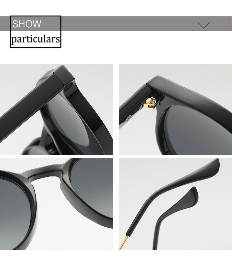 Retro Elegant Design UV400 Round Sunglasses