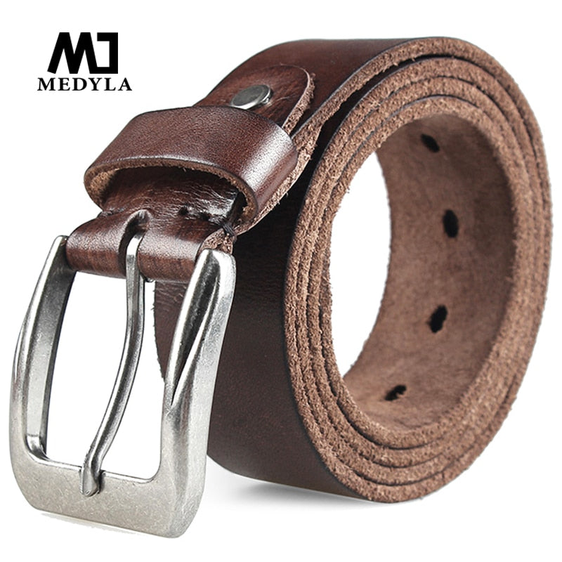 MEDYLA™ Vintage Pin Buckle Design Genuine Leather Belts