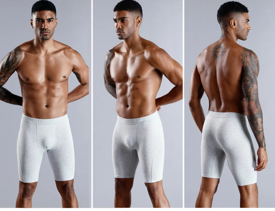 Long Breathable Cotton Men Boxer Underwear