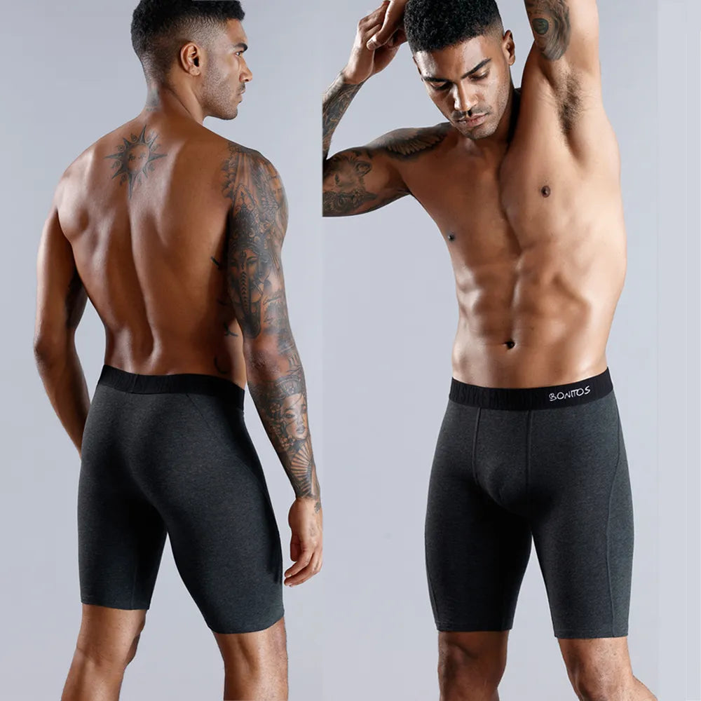 Long Breathable Cotton Men Boxer Underwear