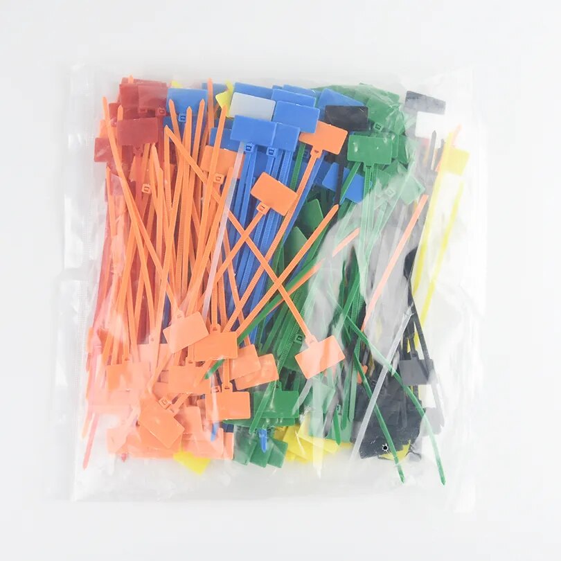 Self-Locking Zip Ties with Tag Labels (100pcs)