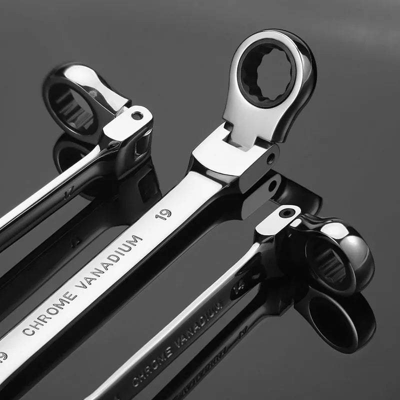 Flexible Pivoting Dual Head Metric 6mm-24mm Ratchet Wrench