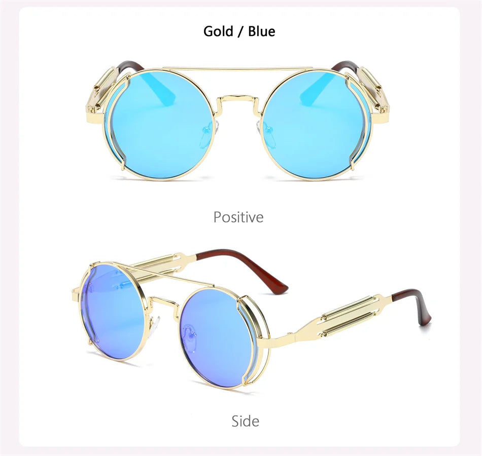 Retro Steampunk HD UV400 Glare-Blocking Sunglasses