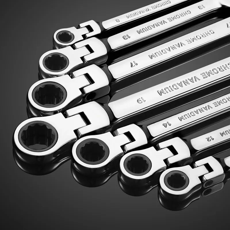 Flexible Pivoting Dual Head Metric 6mm-24mm Ratchet Wrench