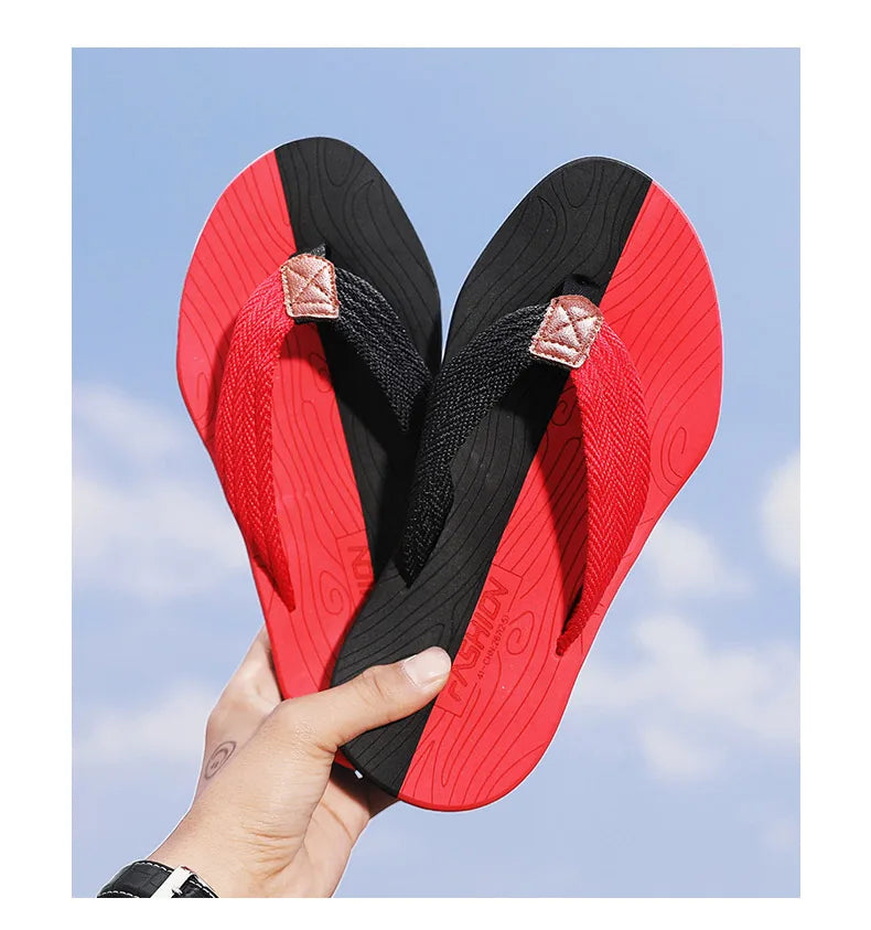 Woven Striped Lightweight Non-slip Comfortable Flip-flops