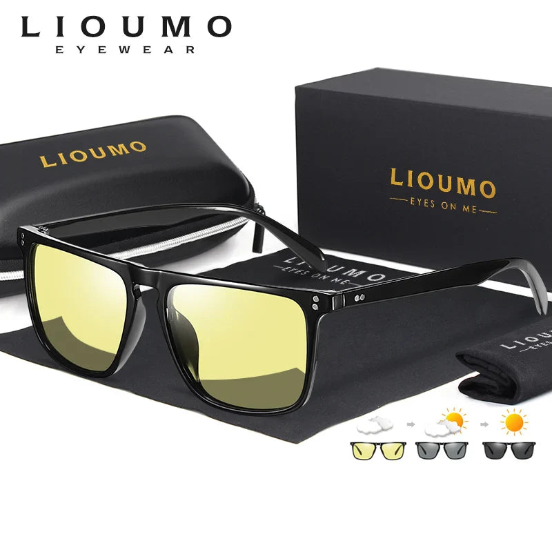 Anti-Glare Photochromic Polarized Day & Night Vision Driving Sunglasses