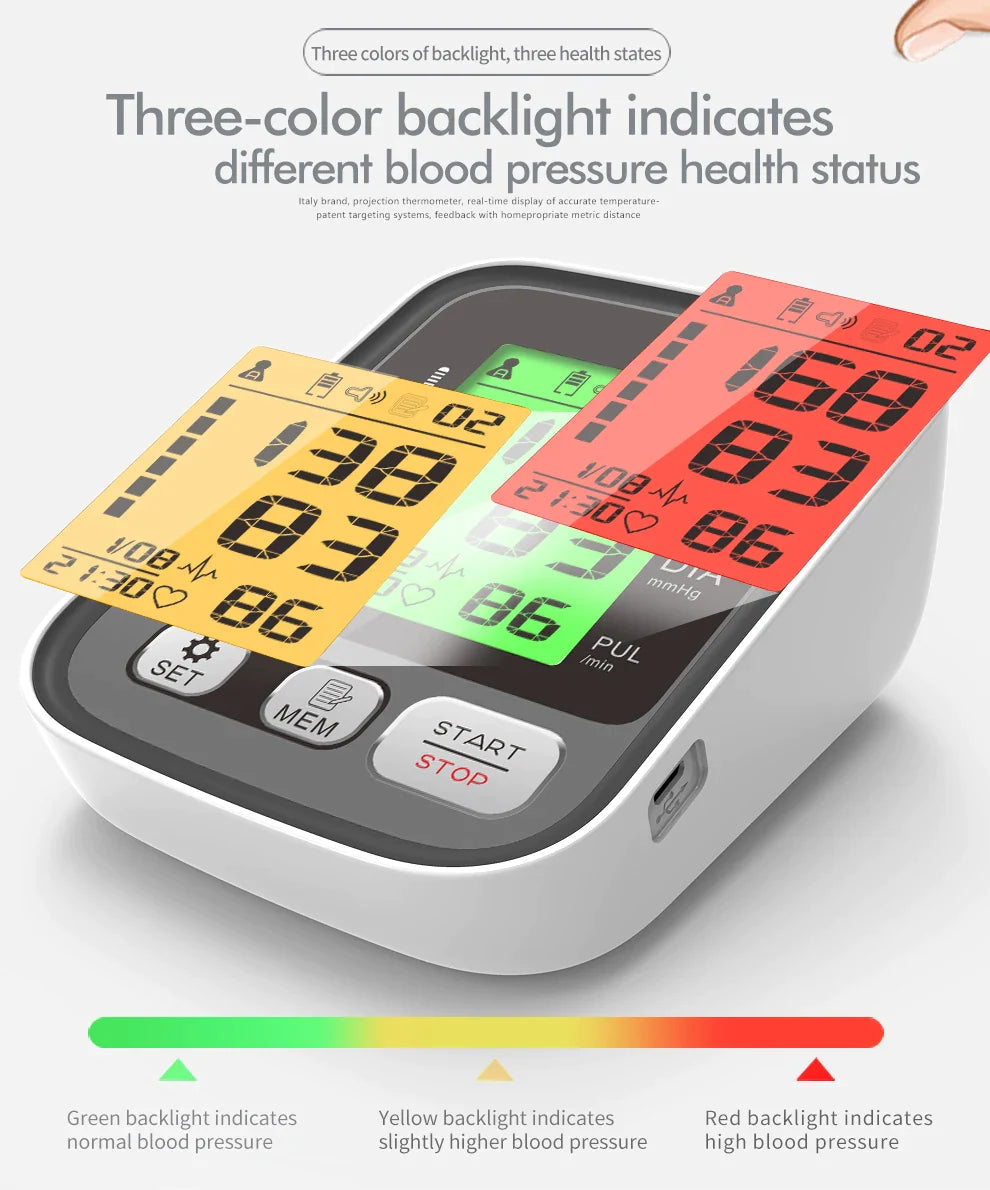 Fully Automatic Digital LCD  Blood Pressure/ Heart Rate Monitor with Voice Broadcast