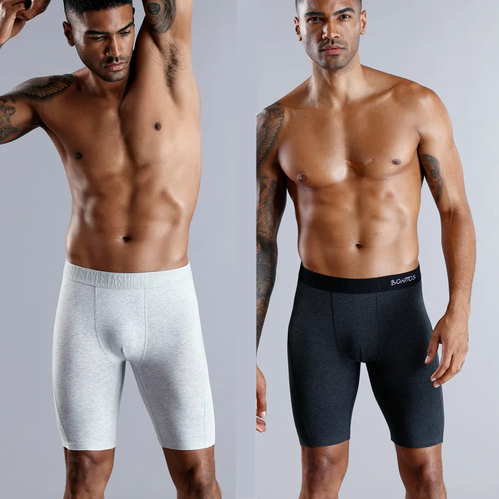 Long Breathable Cotton Men Boxer Underwear