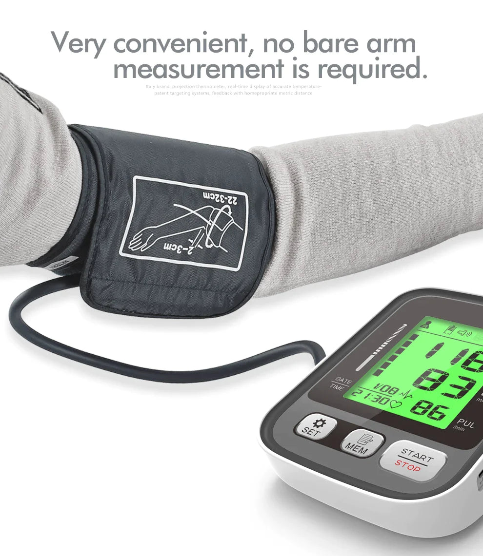 Fully Automatic Digital LCD  Blood Pressure/ Heart Rate Monitor with Voice Broadcast