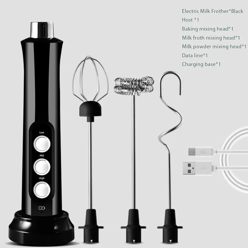 Rechargeable 3 In 1 Electric High Speed Cream Frother