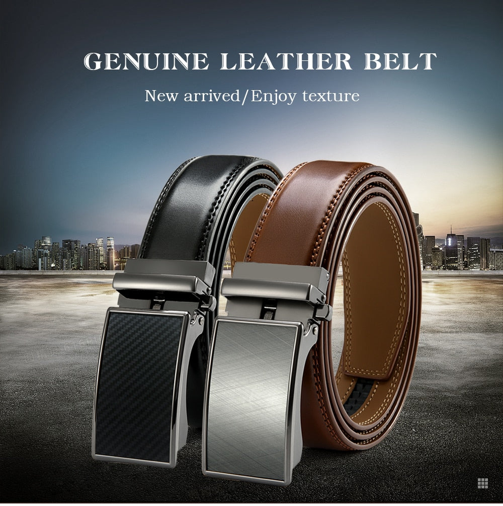 Premium Automatic Genuine Leather Ratchet Mechanism Belt