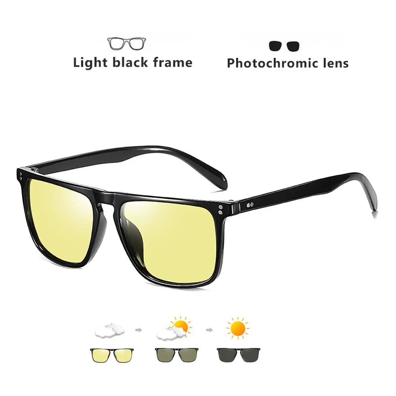 Anti-Glare Photochromic Polarized Day & Night Vision Driving Sunglasses