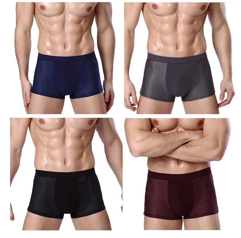 Bamboo Fiber Breathable Men's Boxer (4pcs)