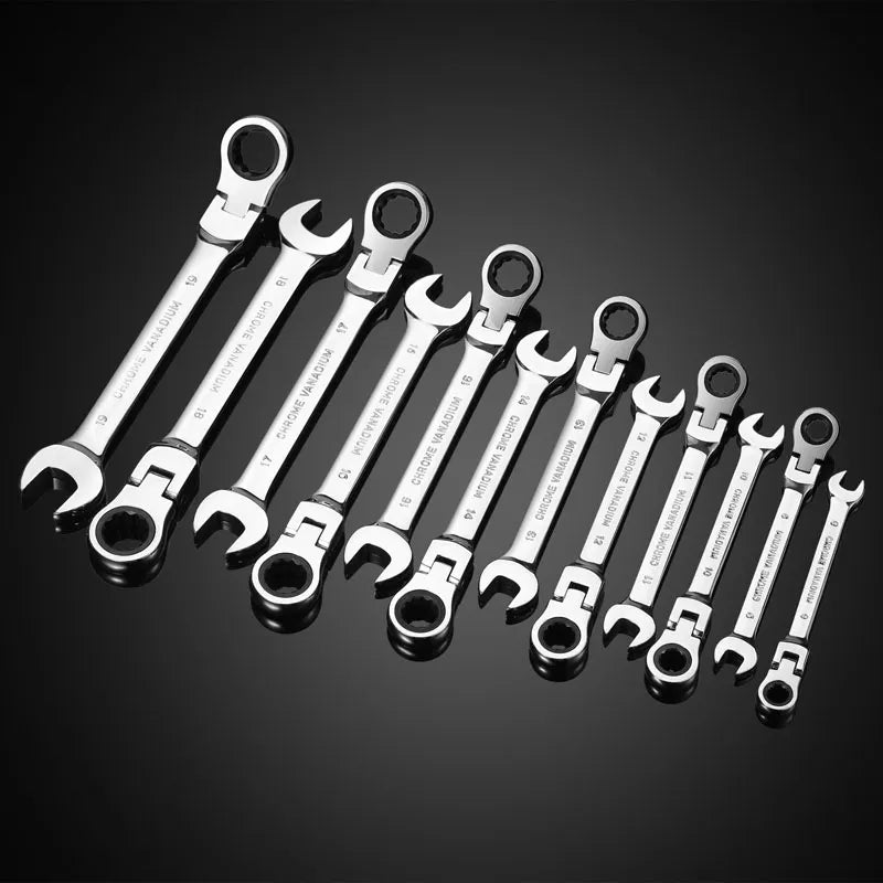 Flexible Pivoting Dual Head Metric 6mm-24mm Ratchet Wrench