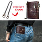 Genuine Leather Vintage RFID Blocking  Men Wallet With Chain