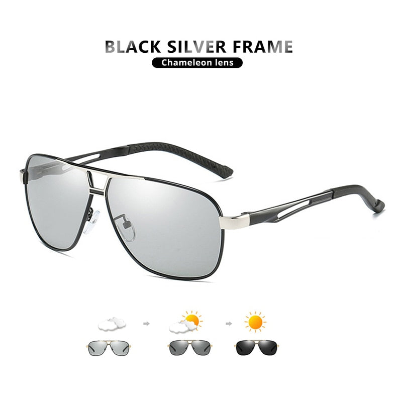 Polarized/Photochromic Square Magnesium Sunglasses