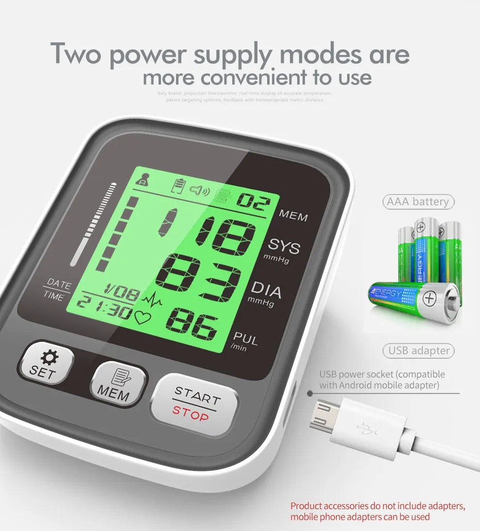 Fully Automatic Digital LCD  Blood Pressure/ Heart Rate Monitor with Voice Broadcast