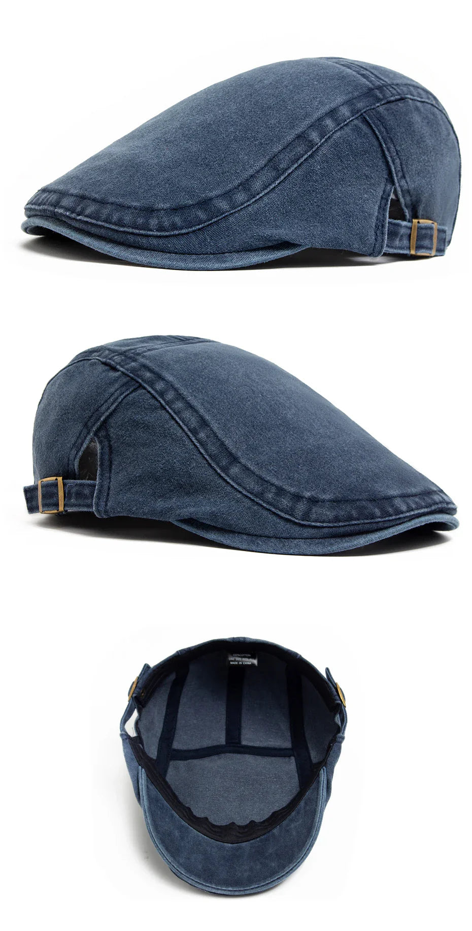 Vintage Soft Cotton Breathable Lightweight Adjustable Fit Newsboy Cap