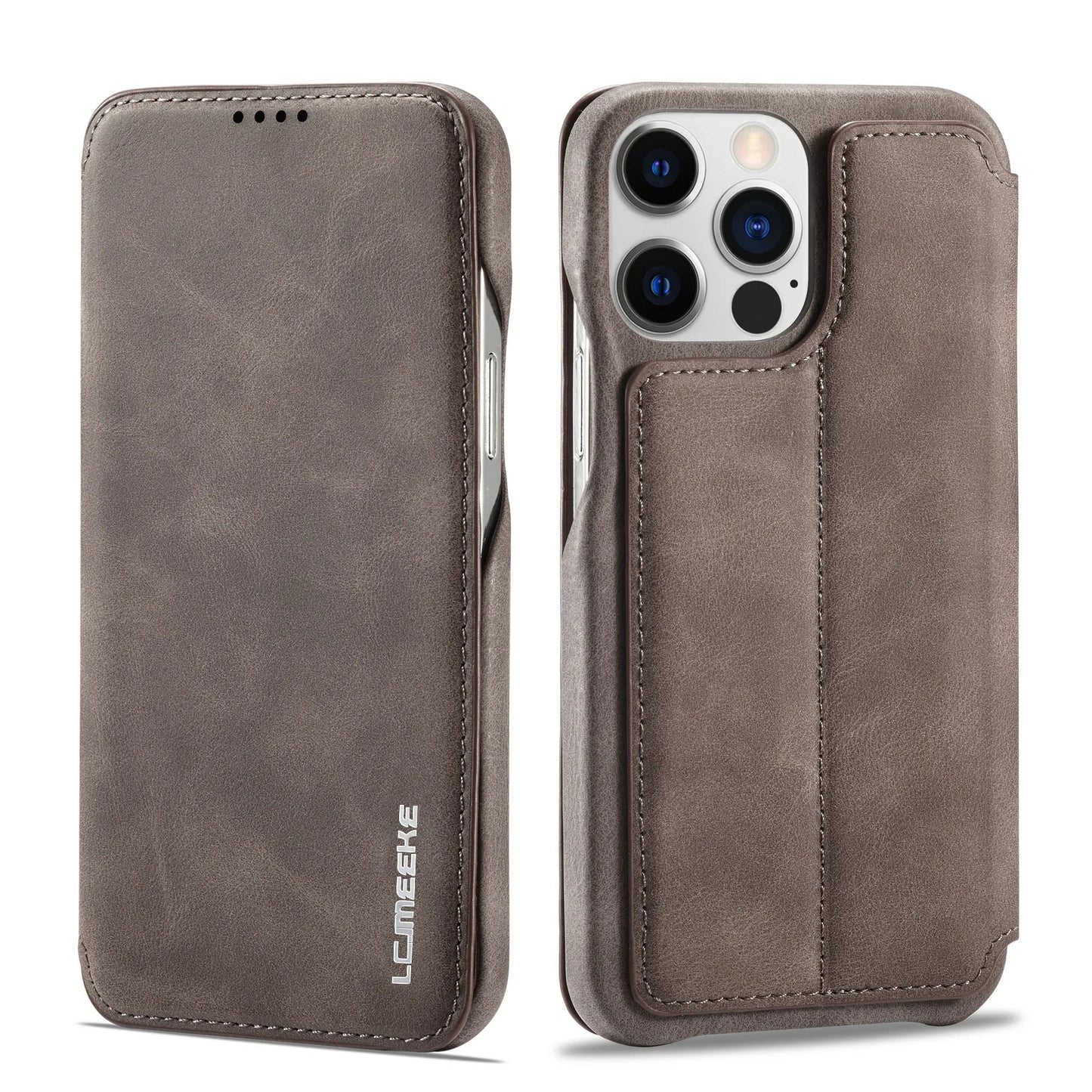 LuxeGuard Slim & Lightweight Flip Wallet Case for iPhone with Kickstand