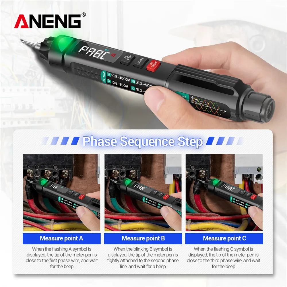 ANENG A3008 Digital Multimeter Intelligent 6000 Counts NonContact Tester Pen