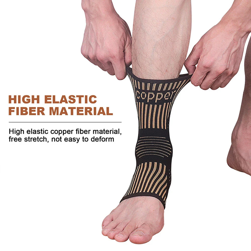 Medical-Grade Copper-Infused Fabric Ankle Brace for Pain Relief & Fast Recovery