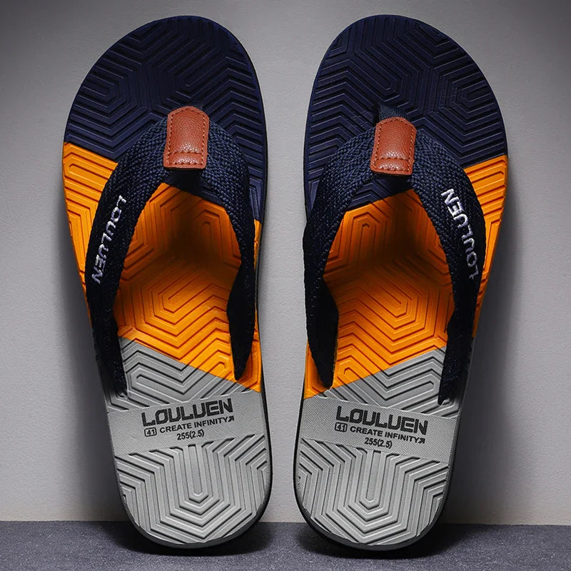 Waterproof & Anti-Slip Flexible Men's Cushioned Summer Flip Flops