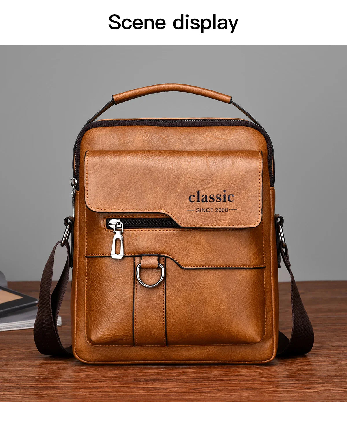 Vintage Textured Messenger Bag – Lightweight Compact & Practical