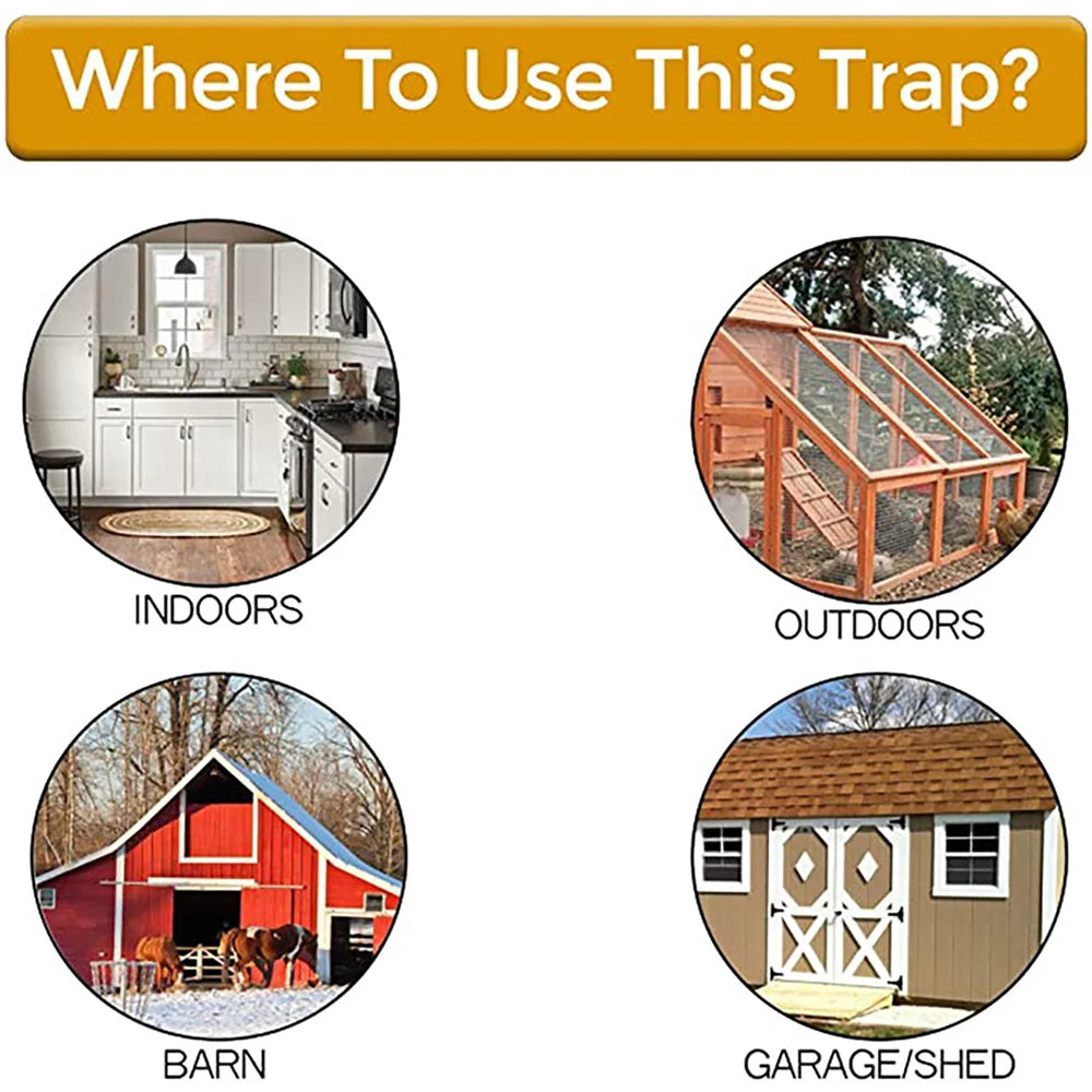 CleanCatch No-Touch Humane Flip Lid + Ramp Bucket Mouse Trap