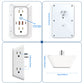 US Plug 10 in 1 Multi-Wall Socket & USB+Type C Fast Charging Station