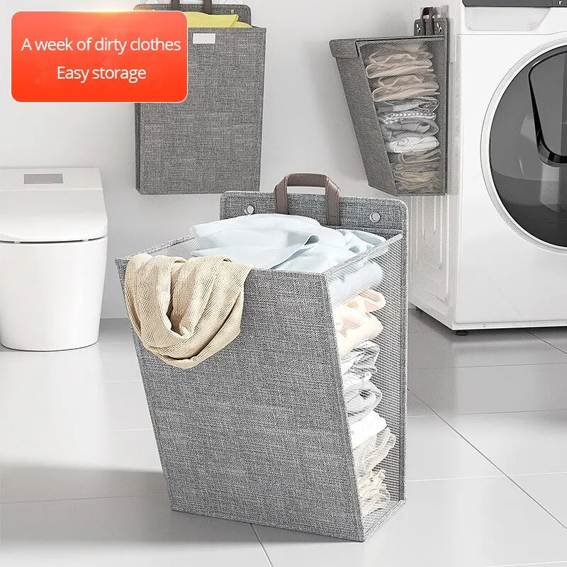 Multifunctional Foldable Punch Free Wall Hanging Laundry Hamper