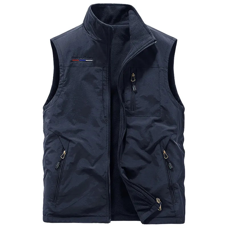 Casual Thermal Double-Sided Wear Multi-Pocket Men's vest