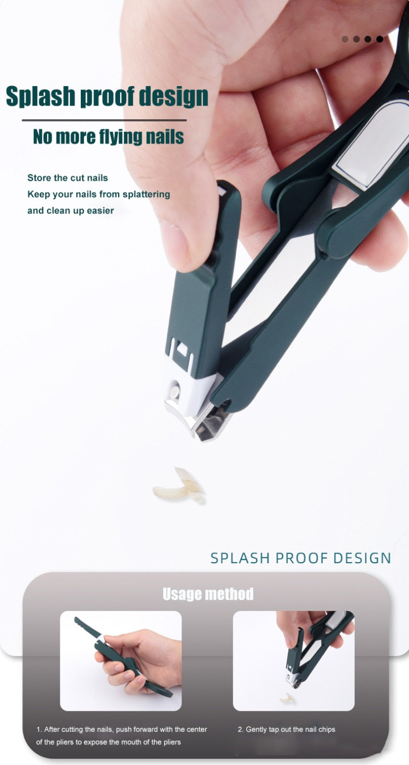 Anti-Splash Nail Clipper With Magnifying Glass For The Elderly