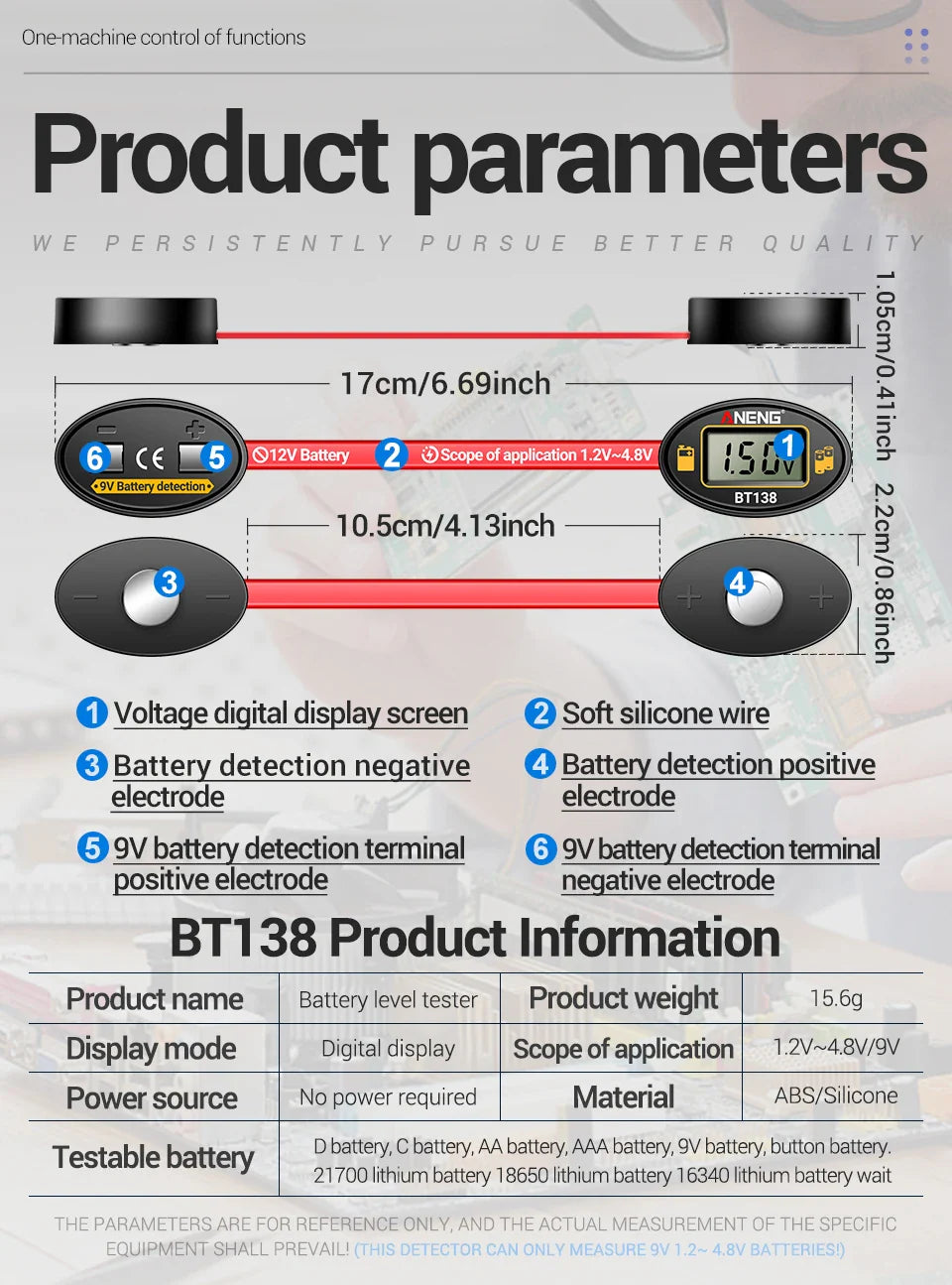 SlotFree Open-Fit Magnetic Multi-Battery Tester with Self-Powered LCD Display