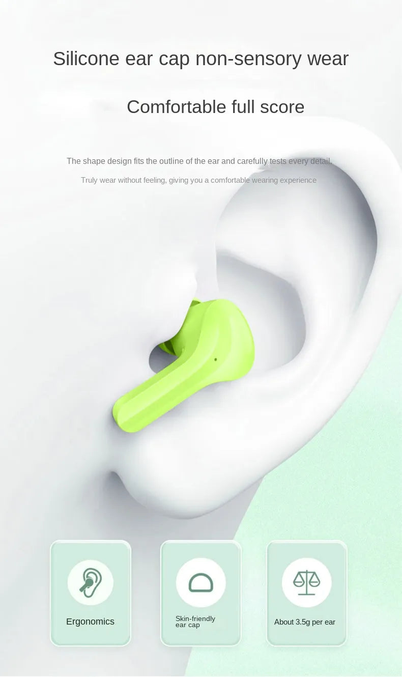 Bluetooth 5.0 Noise Reduction Earbuds with Crystal Charging Led Case