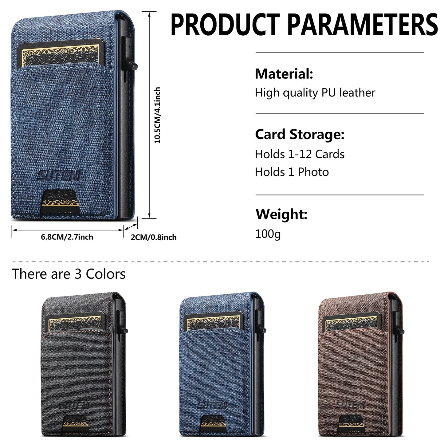 QuickCard – Pop-Up Card Magnetic Closure Durable & Slim Lightweight Wallet