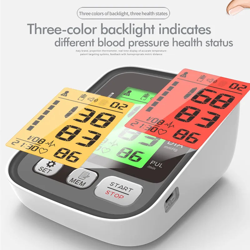 Fully Automatic Digital LCD  Blood Pressure/ Heart Rate Monitor with Voice Broadcast