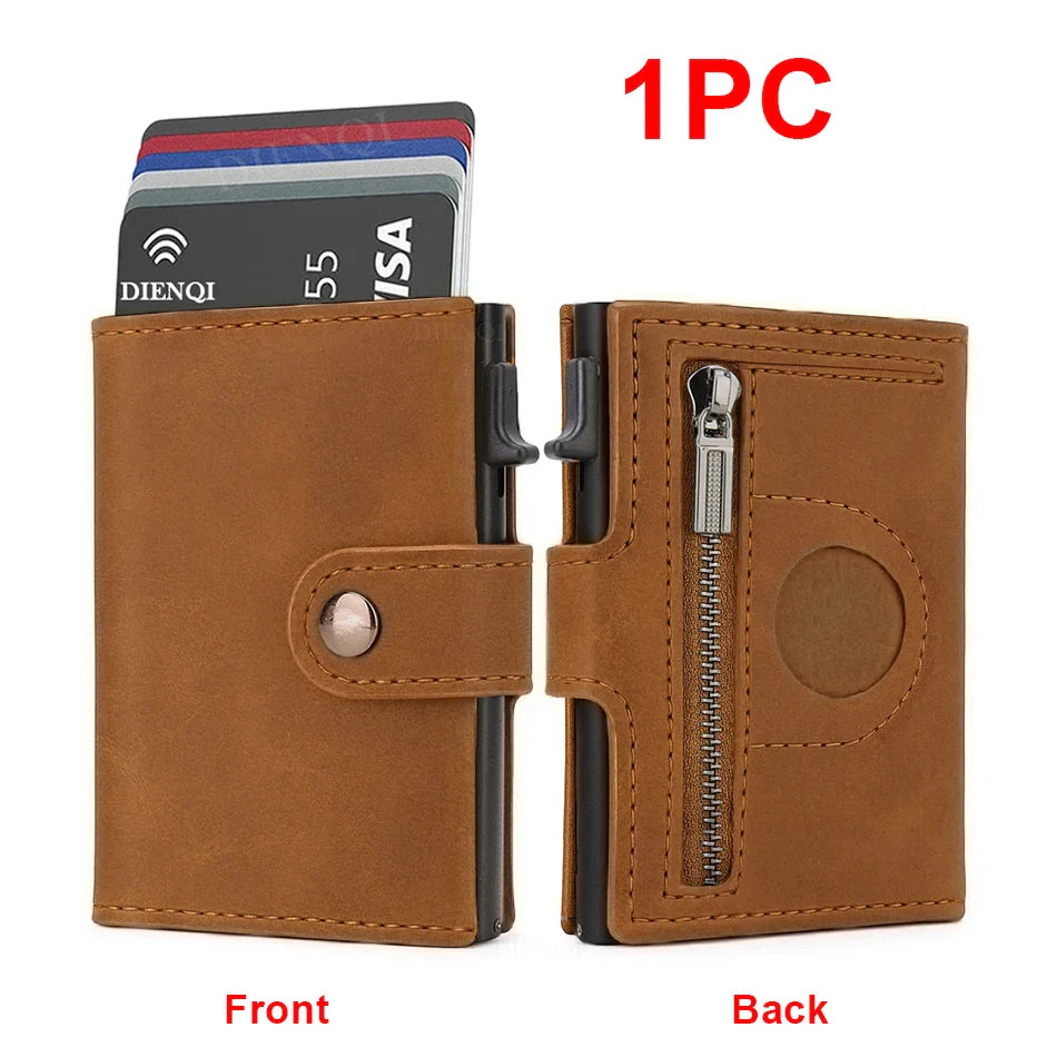 Maximum Carry RFID AirTag Wallet – Pop-Up Cards, Cash Compartment & Coin Pocket