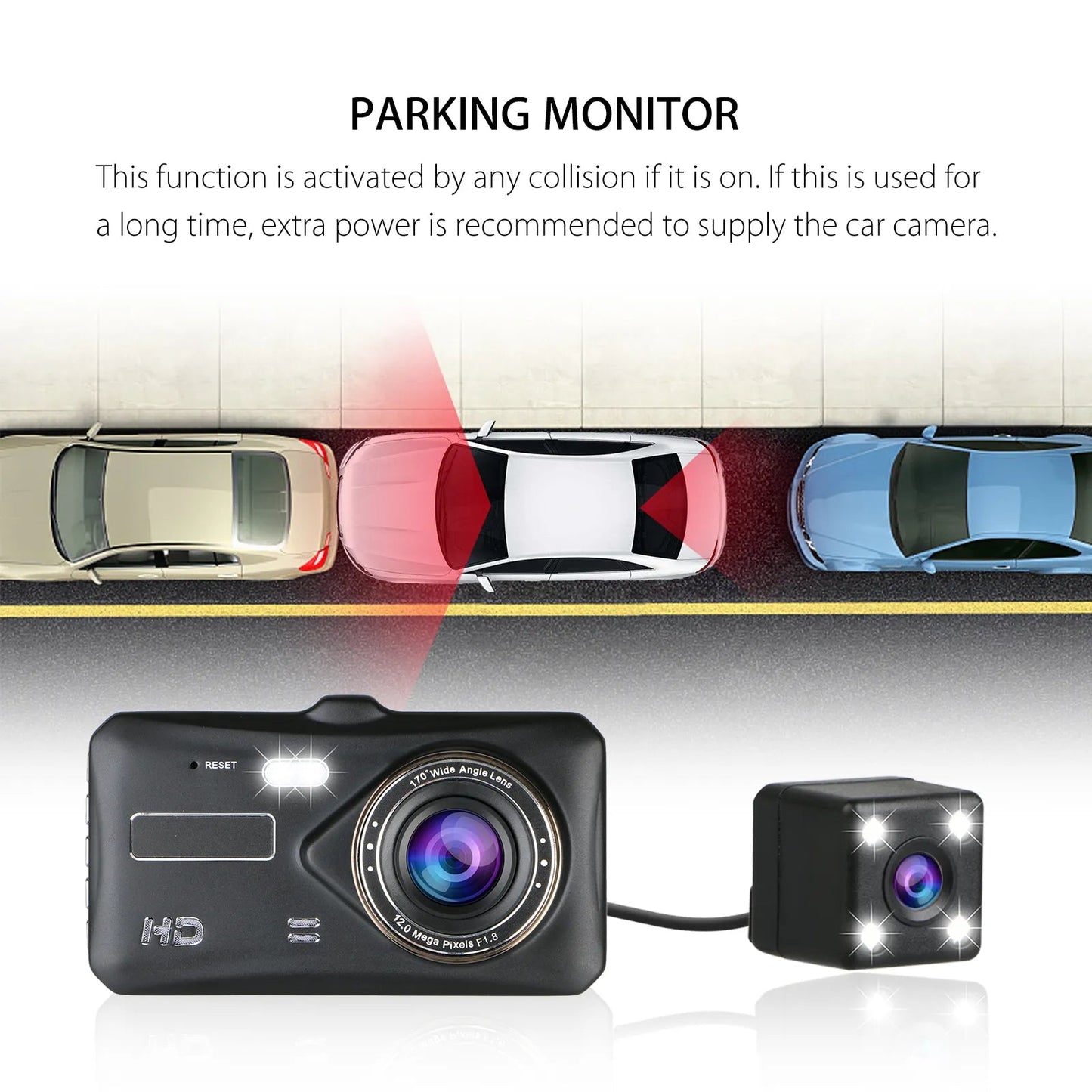 Smart Full HD Front & Rear Dash Cam Car DVR