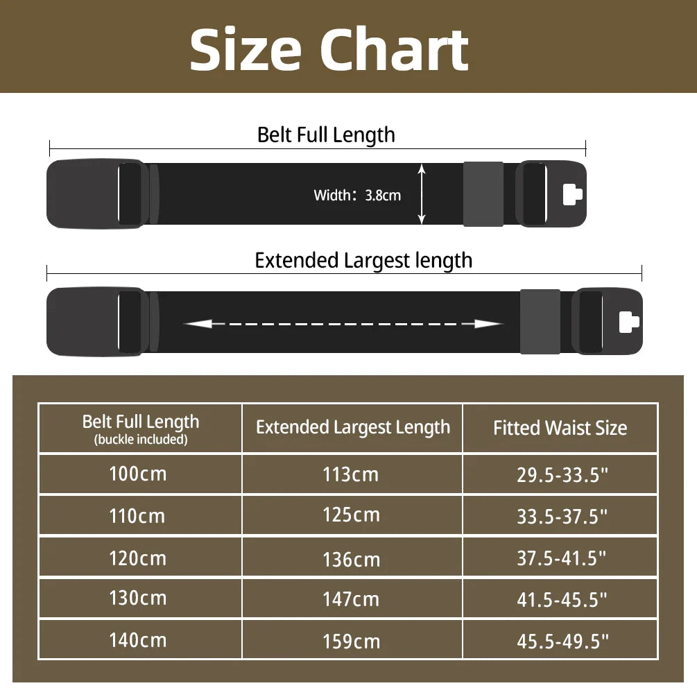 Large Size Polymer Buckle Elastic Stretch Belt